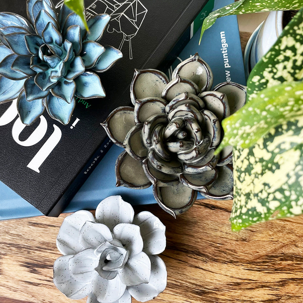 Hanging San Diego Ceramic Flower Set of 3