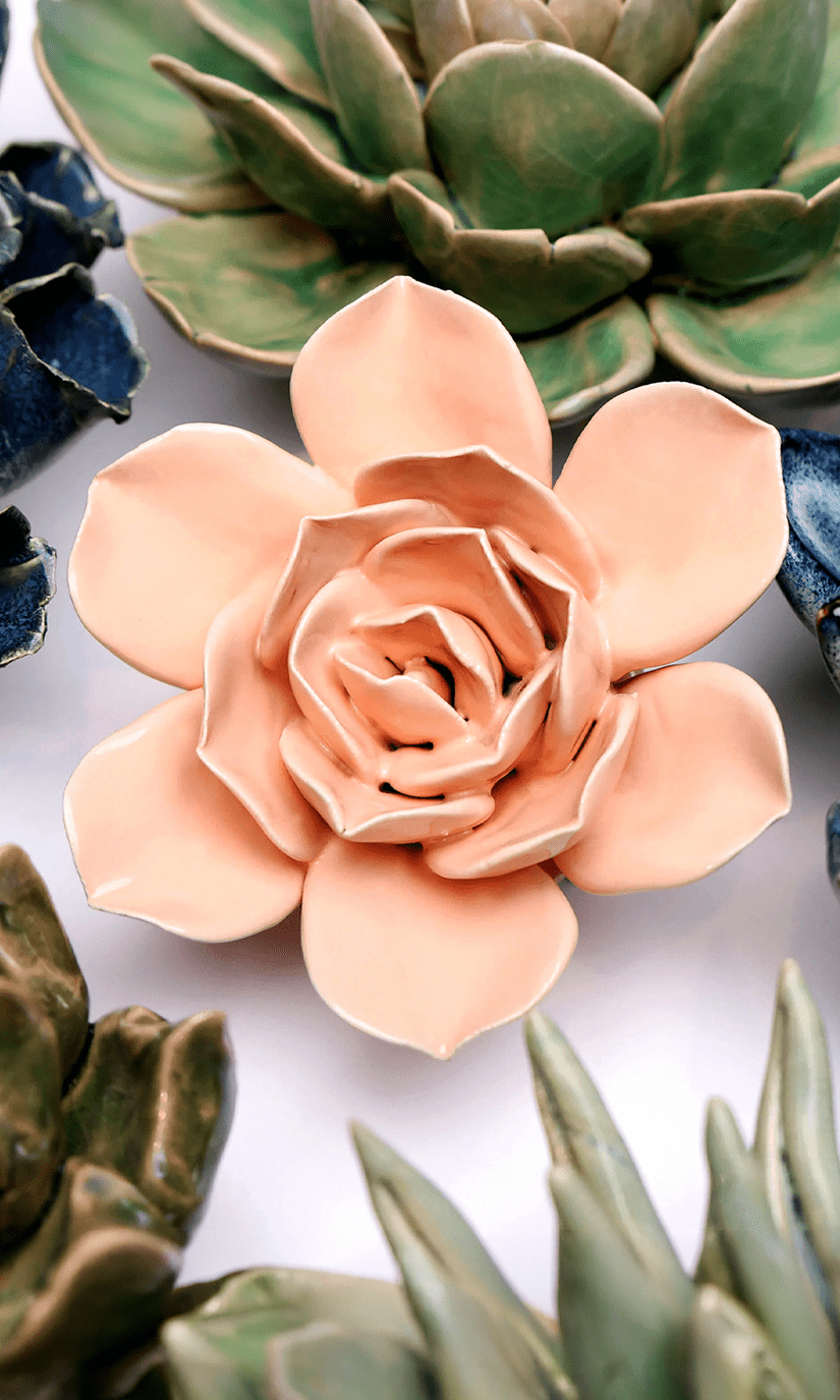 December Birth Flower - Narcissus ceramic wall flower styled on wall — Birth Flower Collection — Chive Studio Toronto