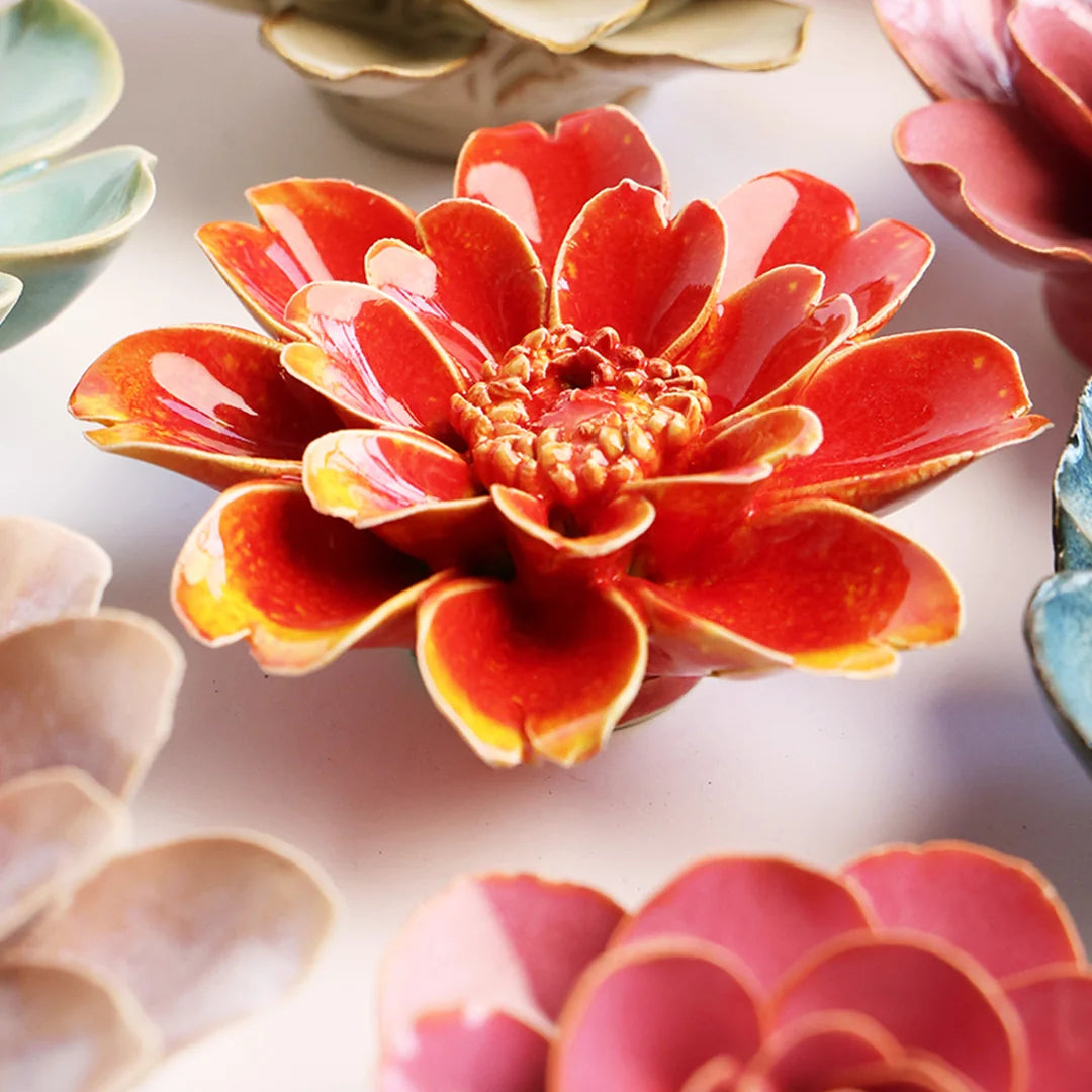 April Birth Flower - Daisy ceramic wall flower styled on wall — Birth Flower Collection — Chive Studio Toronto