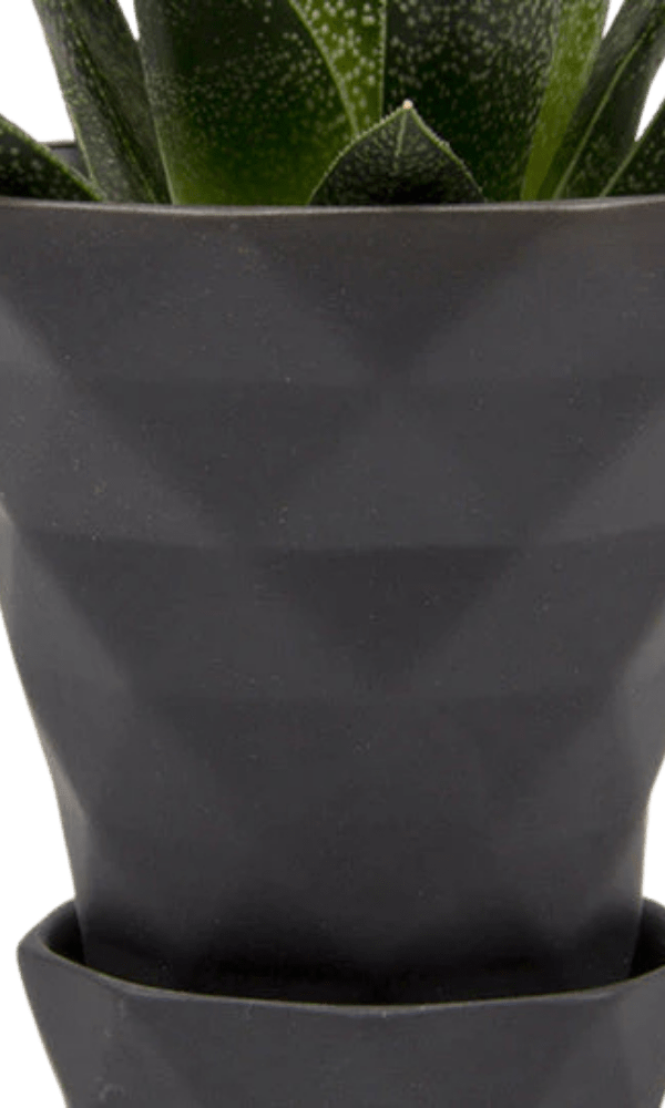 Diamond Porcelain Modern Indoor Plant Pot With Saucer - Chive Ceramics Studio - Pots - Chive US