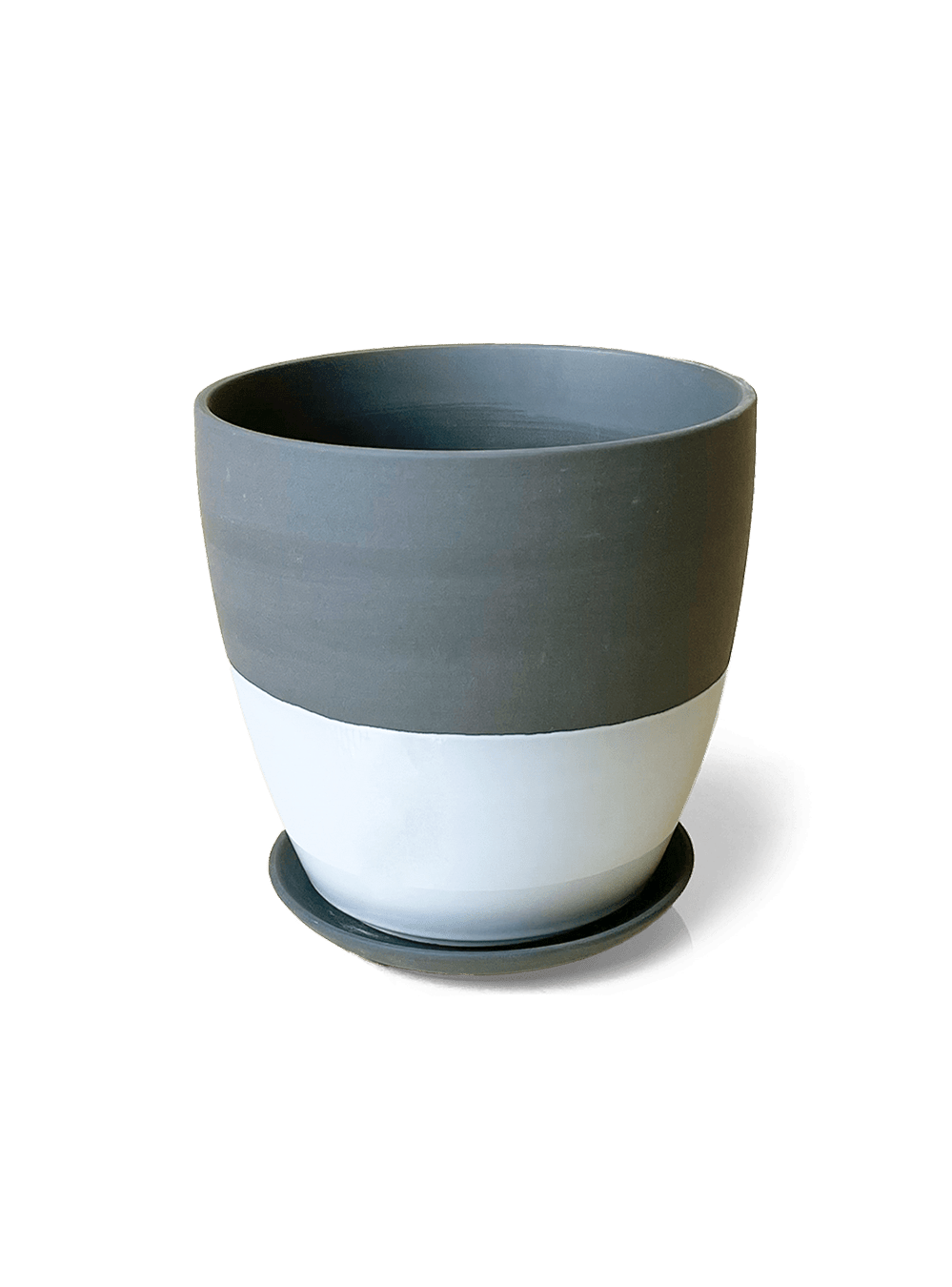Dyad Porcelain Modern Indoor Plant Pot With Saucer | 3 & 5 inches - Chive Ceramics Studio - Pots - Chive Ceramics Studio