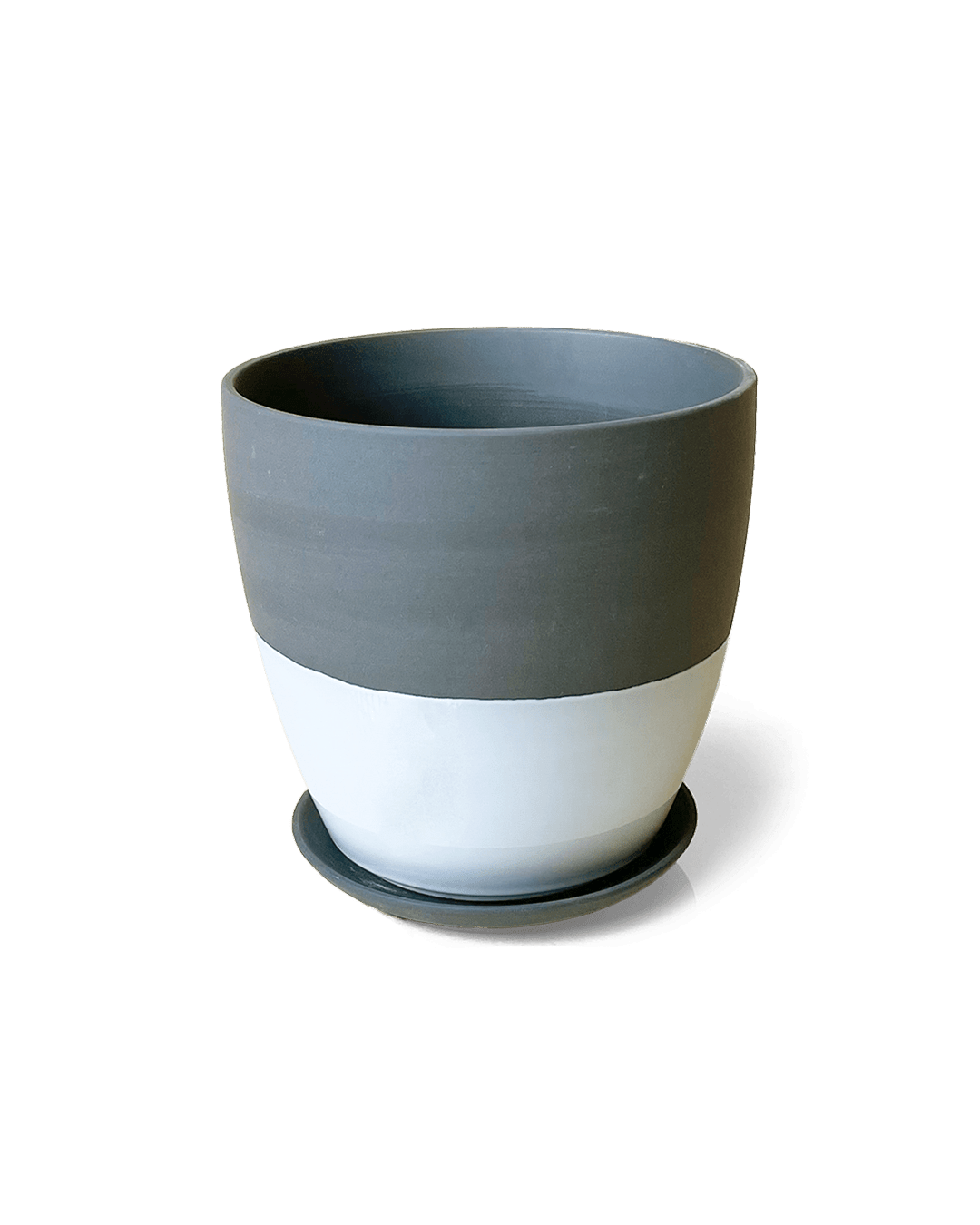 Dyad Porcelain Modern Indoor Plant Pot With Saucer | 3 & 5 inches - Chive Ceramics Studio - Pots - Chive Ceramics Studio