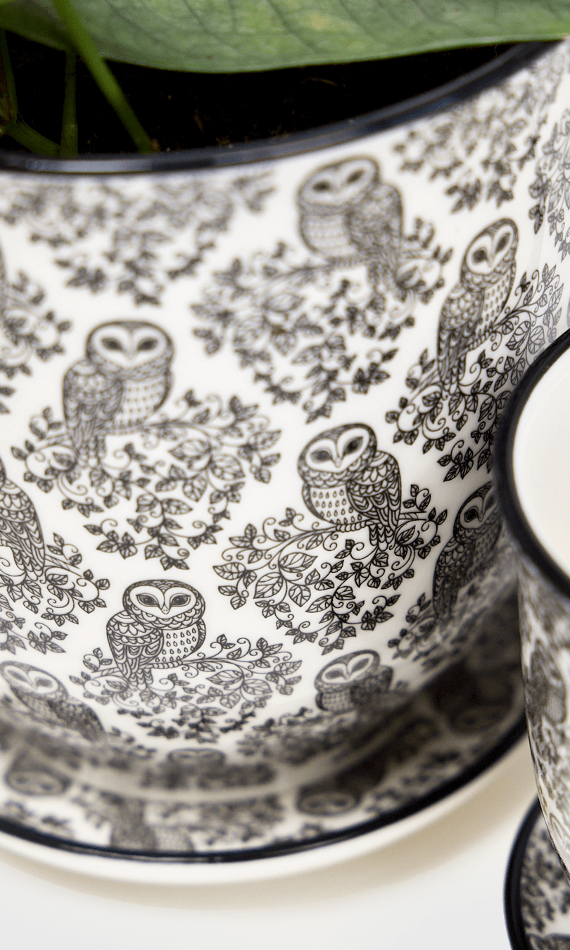 Liberte Porcelain Pot And Saucer Set With Drainage - Chive Ceramics Studio - Pots - Chive Ceramics Studio