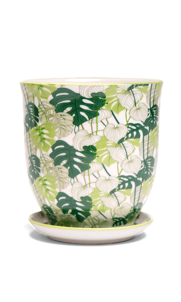 Liberte 5 Porcelain Pot And Saucer With Drainage - Chive Ceramics Studio - Pots - Chive Ceramics Studio