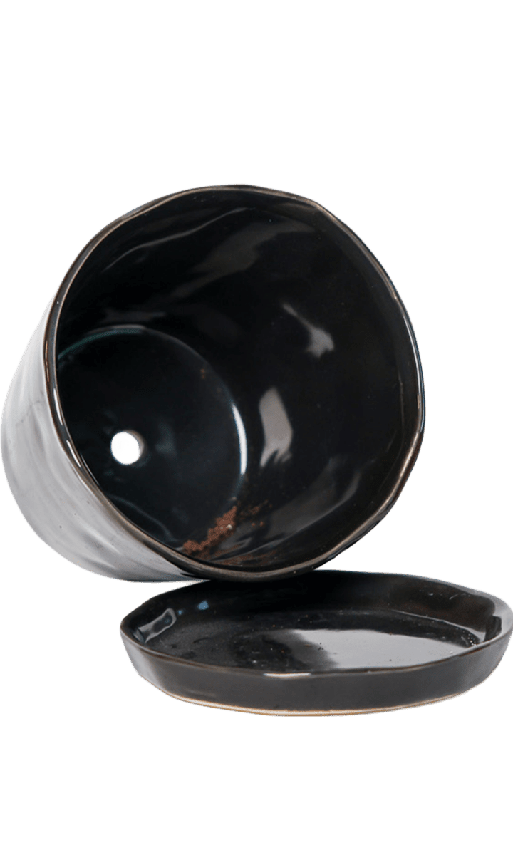 Tika Pot & Saucer | 8 & 10 inch - Chive Ceramics Studio - Pots - Chive Ceramics Studio