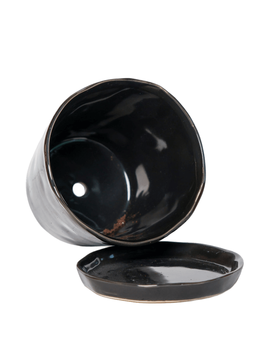 Tika Pot & Saucer | 8 & 10 inch - Chive Ceramics Studio - Pots - Chive Ceramics Studio