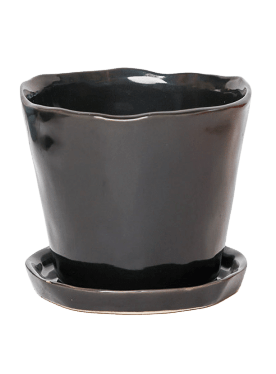 Tika Pot & Saucer | 8 & 10 inch - Chive Ceramics Studio - Pots - Chive Ceramics Studio