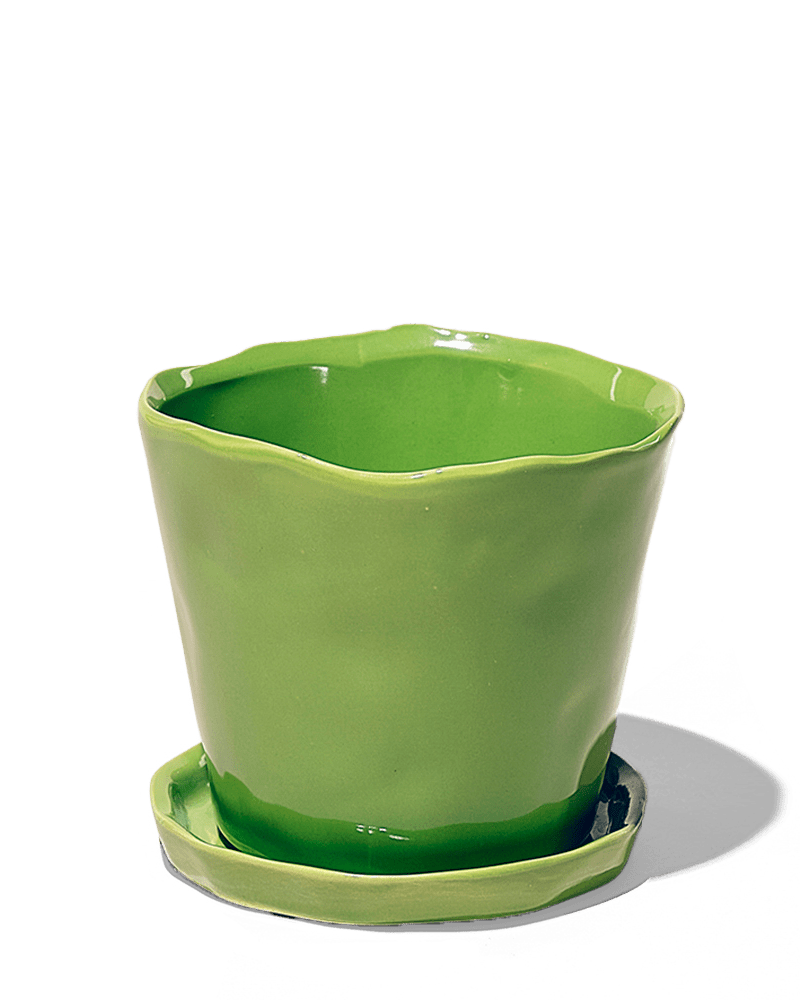 Tika Ceramic Pot & Saucer Set With Drainage - Chive Ceramics Studio - Pots - Chive Ceramics Studio