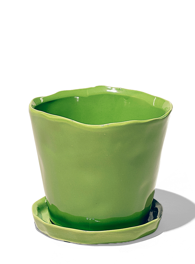 Tika Ceramic Pot & Saucer Set With Drainage - Chive Ceramics Studio - Pots - Chive Ceramics Studio