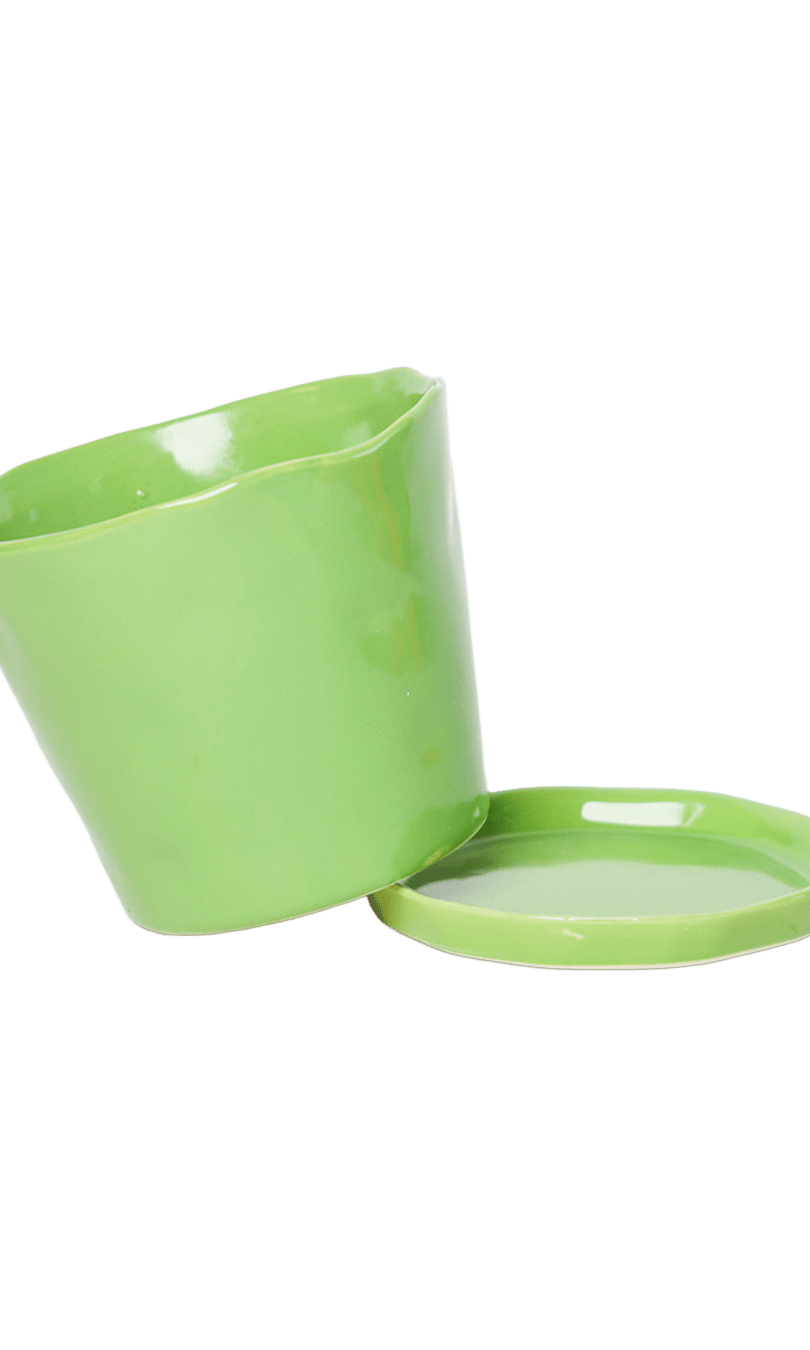 Tika Pot & Saucer | 5 inch - Chive Ceramics Studio - Pots - Chive Ceramics Studio