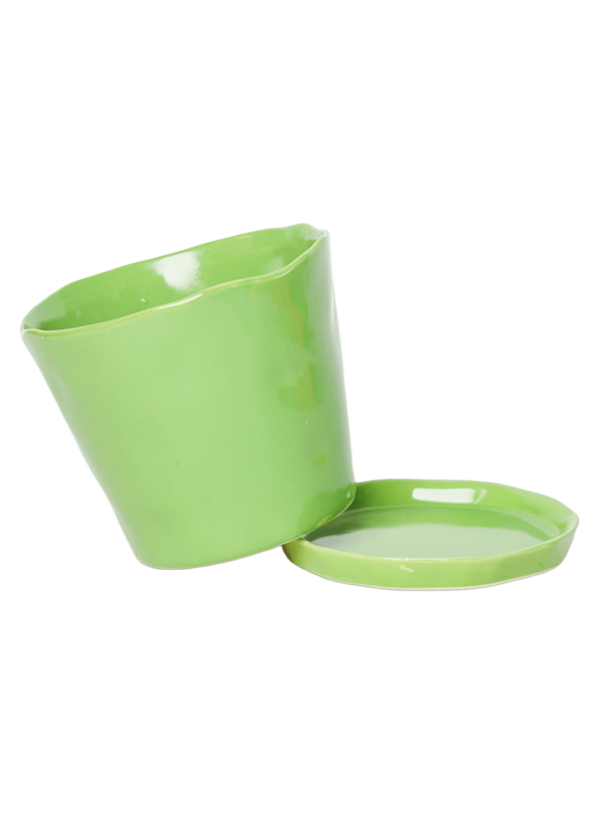 Tika Pot & Saucer | 8 & 10 inch - Chive Ceramics Studio - Pots - Chive Ceramics Studio