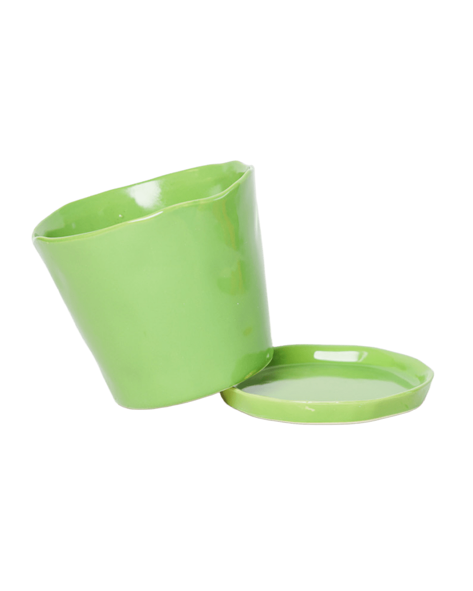 Tika Pot & Saucer | 8 & 10 inch - Chive Ceramics Studio - Pots - Chive Ceramics Studio