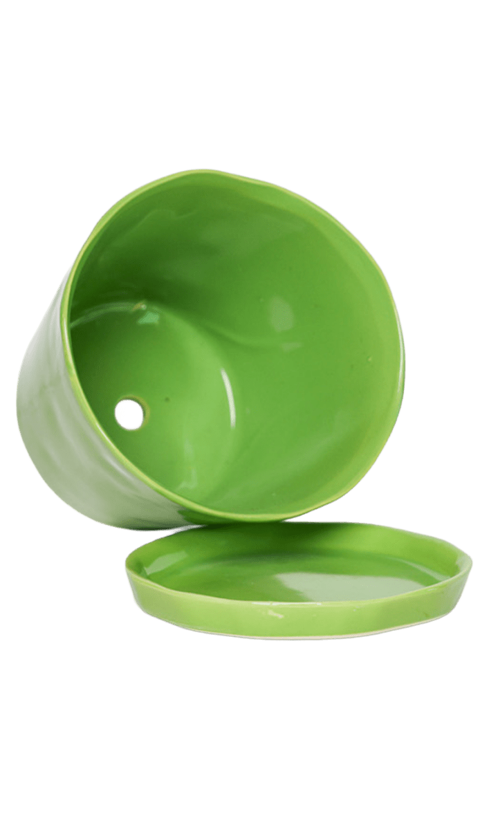 Tika Pot & Saucer | 8 & 10 inch - Chive Ceramics Studio - Pots - Chive Ceramics Studio