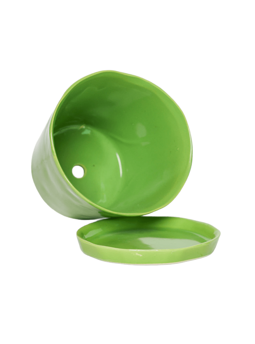 Tika Pot & Saucer | 8 & 10 inch - Chive Ceramics Studio - Pots - Chive Ceramics Studio