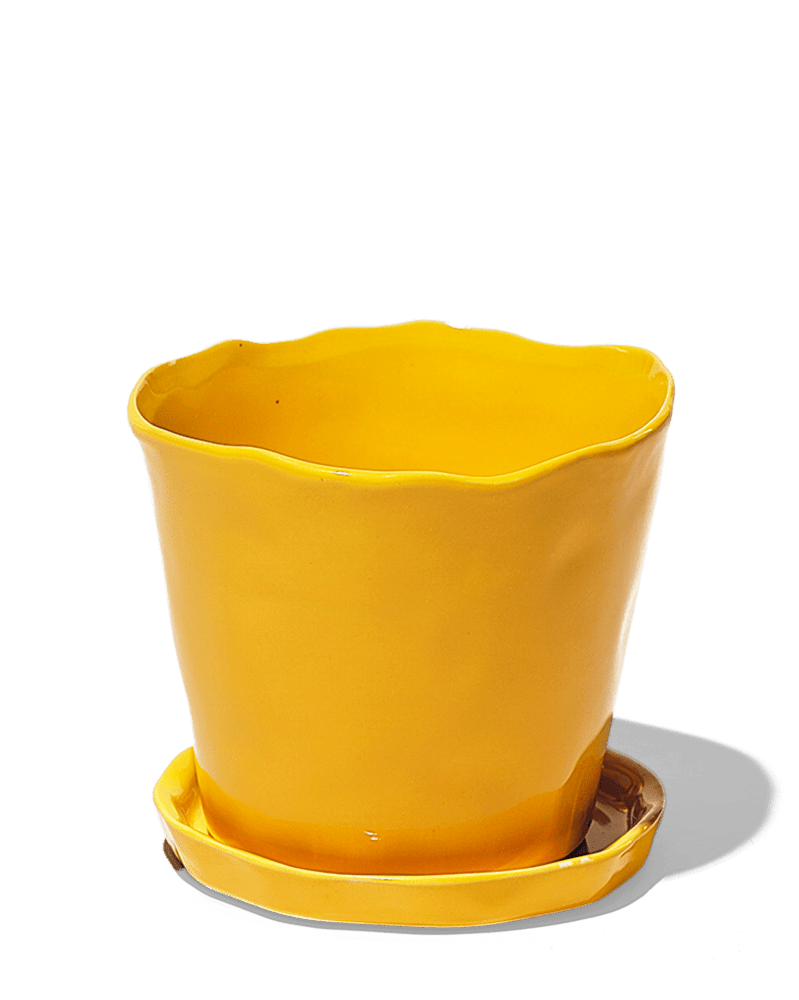 Tika Ceramic Pot & Saucer Set With Drainage - Chive Ceramics Studio - Pots - Chive Ceramics Studio