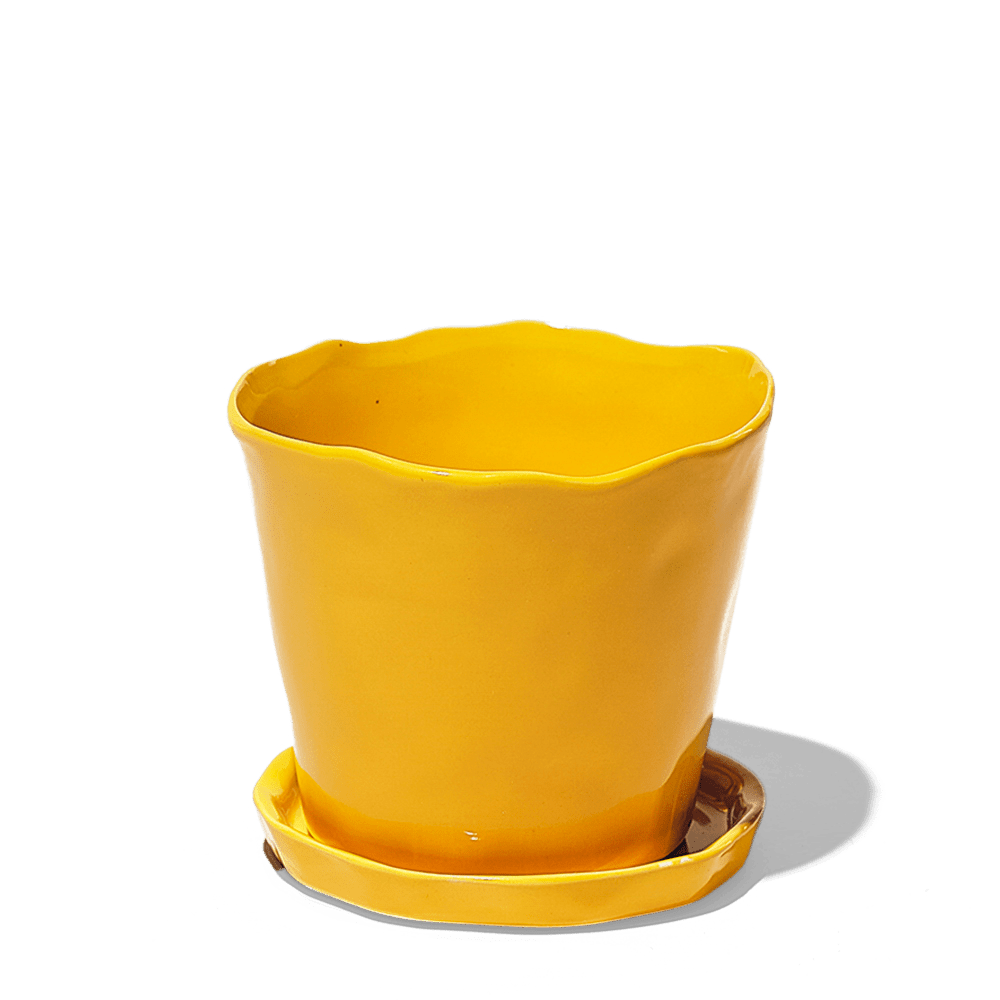 Tika Ceramic Pot & Saucer Set With Drainage - Chive Ceramics Studio - Pots - Chive Ceramics Studio