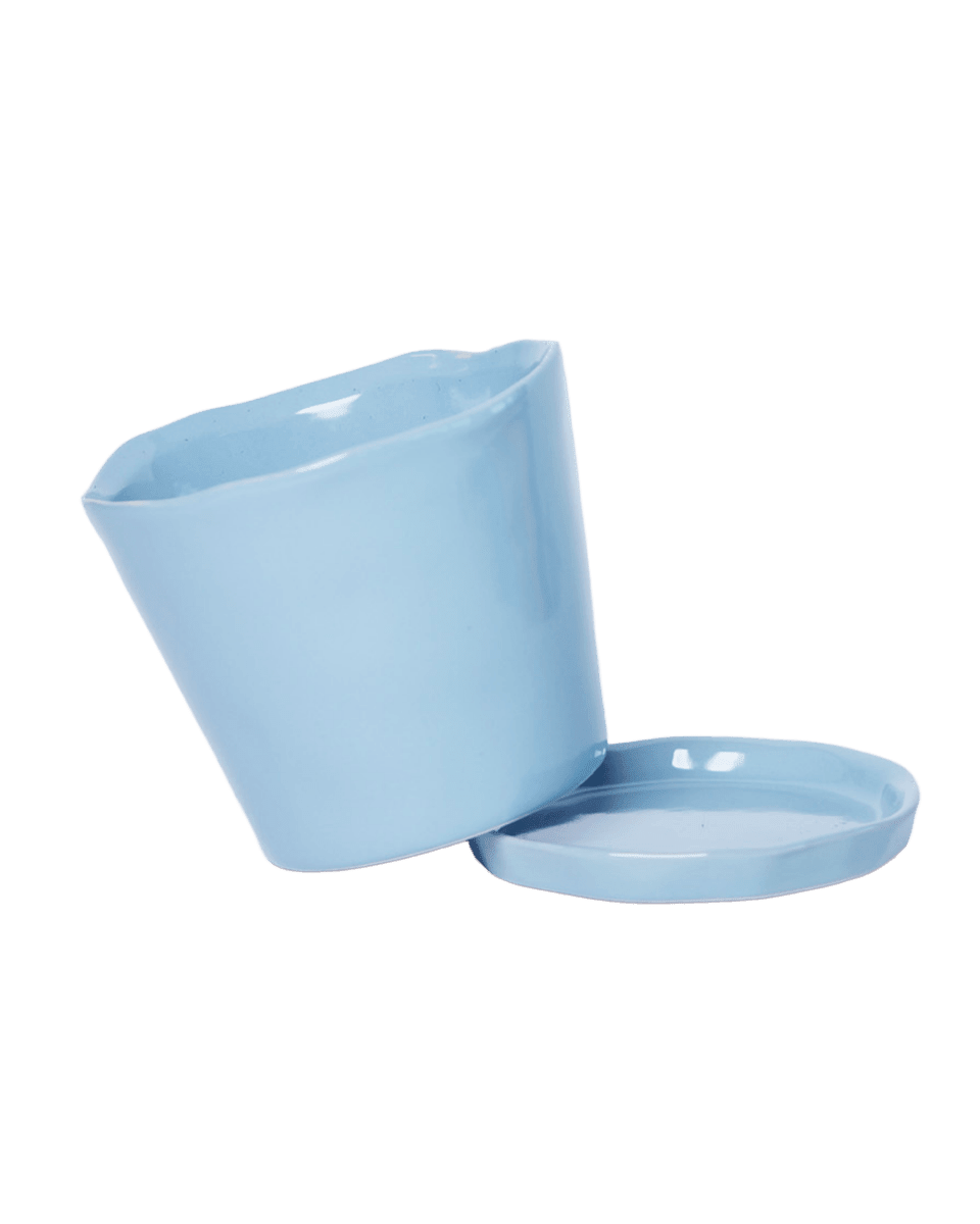Tika Pot & Saucer | 8 & 10 inch - Chive Ceramics Studio - Pots - Chive Ceramics Studio