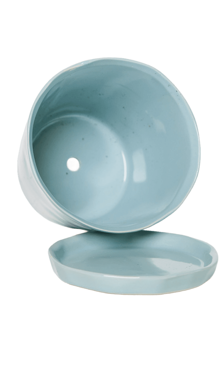 Tika Pot & Saucer | 8 & 10 inch - Chive Ceramics Studio - Pots - Chive Ceramics Studio