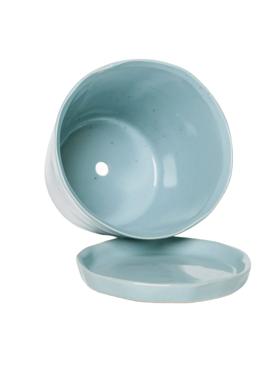 Tika Pot & Saucer | 8 & 10 inch - Chive Ceramics Studio - Pots - Chive Ceramics Studio