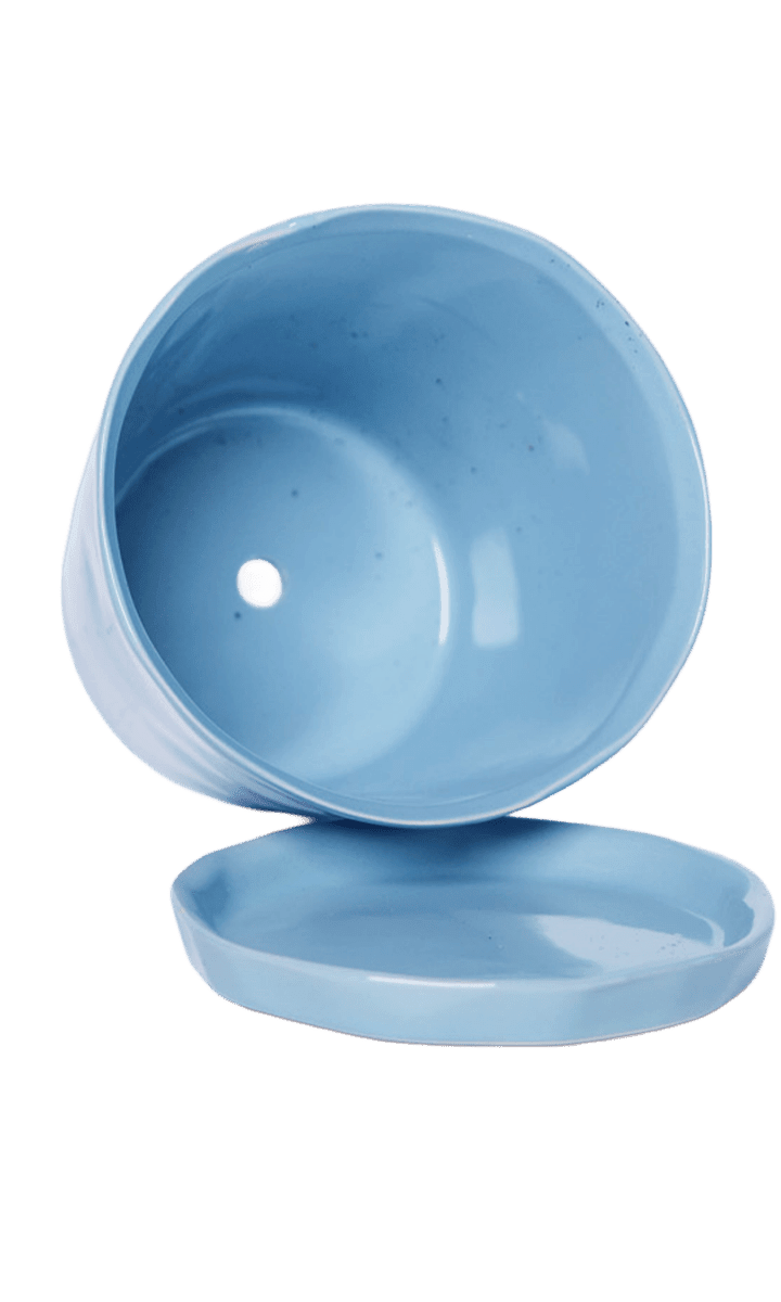 Tika Pot & Saucer | 8 & 10 inch - Chive Ceramics Studio - Pots - Chive Ceramics Studio