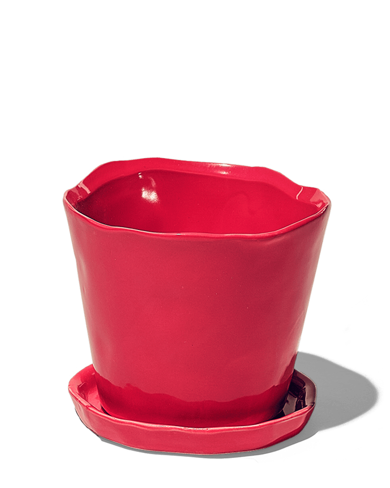 Tika Ceramic Pot & Saucer Set With Drainage - Chive Ceramics Studio - Pots - Chive Ceramics Studio