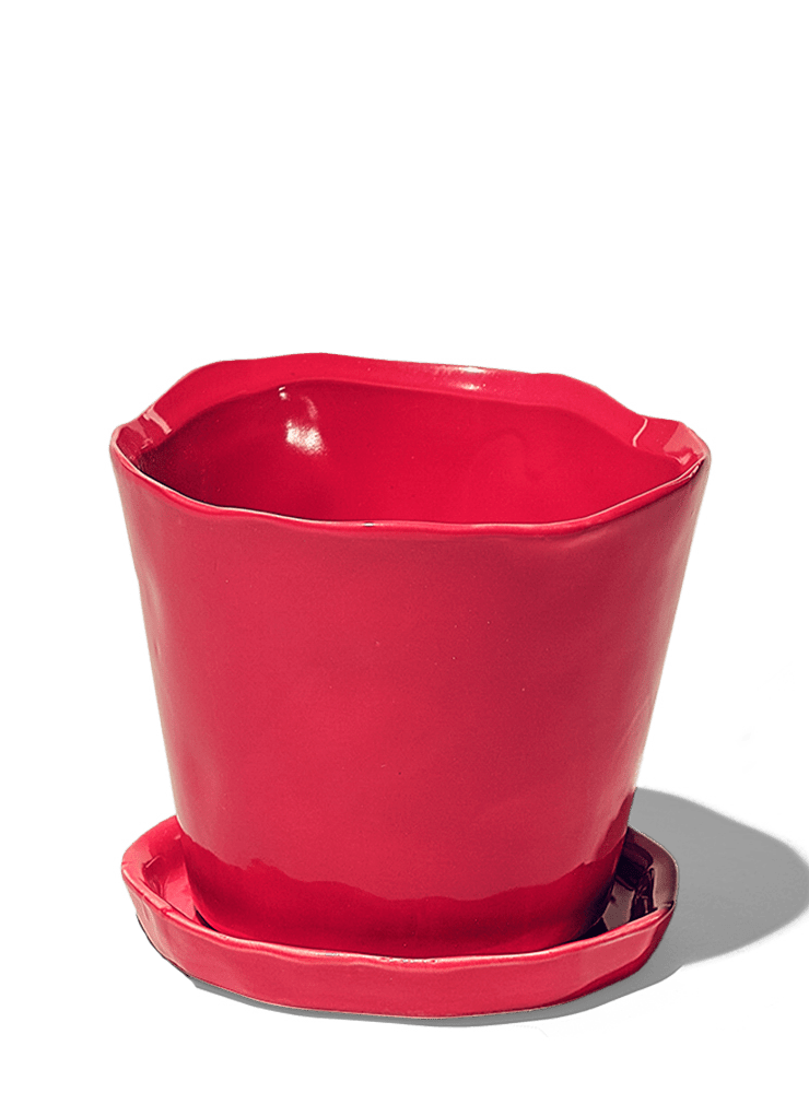 Tika Ceramic Pot & Saucer Set With Drainage - Chive Ceramics Studio - Pots - Chive Ceramics Studio