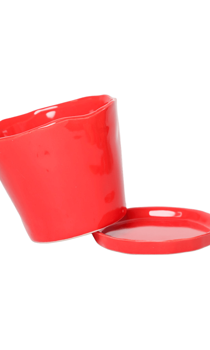 Tika Pot & Saucer | 8 & 10 inch - Chive Ceramics Studio - Pots - Chive Ceramics Studio