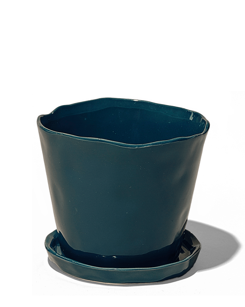 Tika Ceramic Pot & Saucer Set With Drainage - Chive Ceramics Studio - Pots - Chive Ceramics Studio