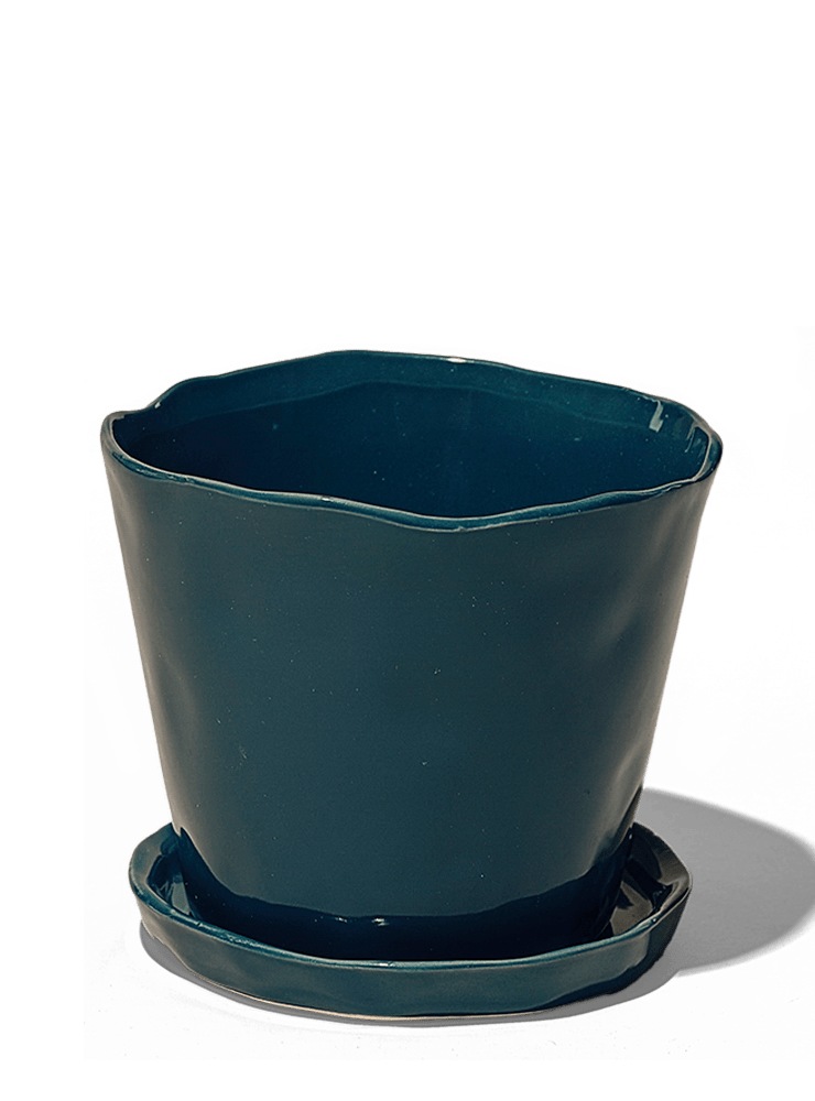 Tika Ceramic Pot & Saucer Set With Drainage - Chive Ceramics Studio - Pots - Chive Ceramics Studio