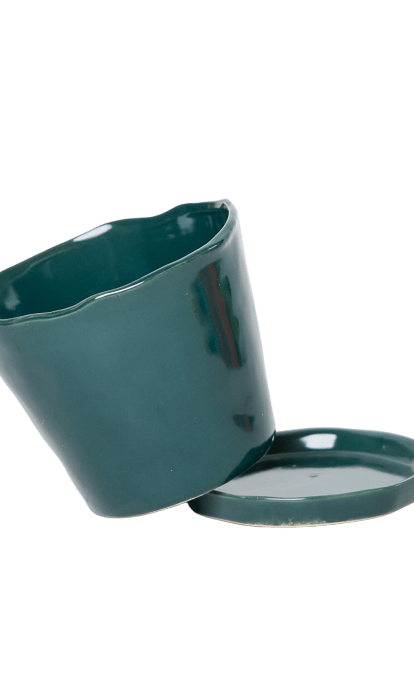 Tika Pot & Saucer | 5 inch - Chive Ceramics Studio - Pots - Chive Ceramics Studio