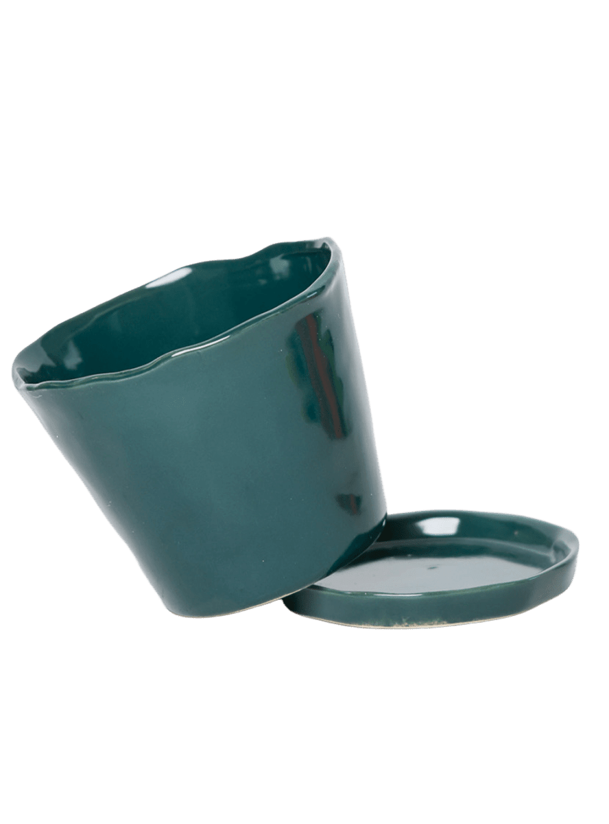 Tika Pot & Saucer | 8 & 10 inch - Chive Ceramics Studio - Pots - Chive Ceramics Studio