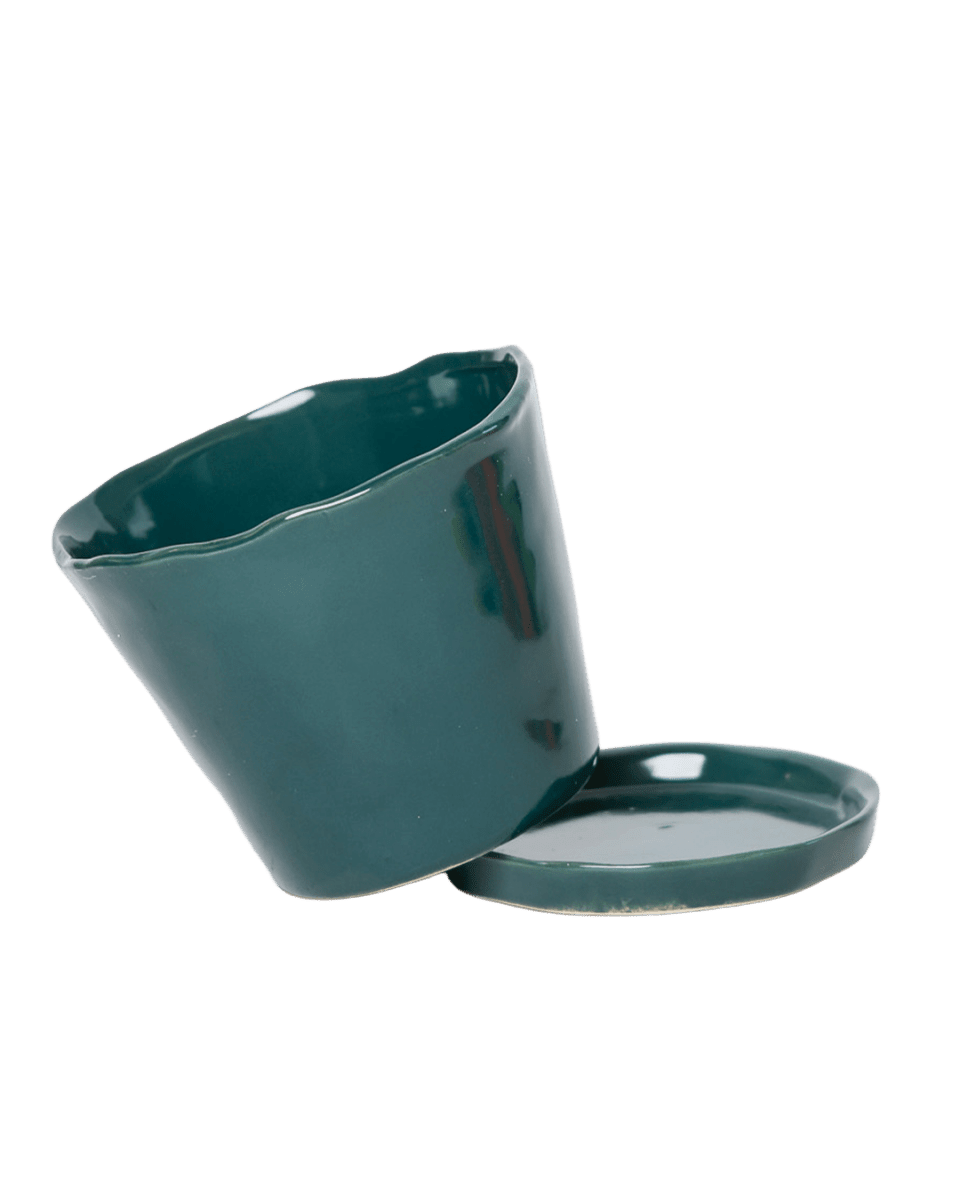 Tika Pot & Saucer | 8 & 10 inch - Chive Ceramics Studio - Pots - Chive Ceramics Studio