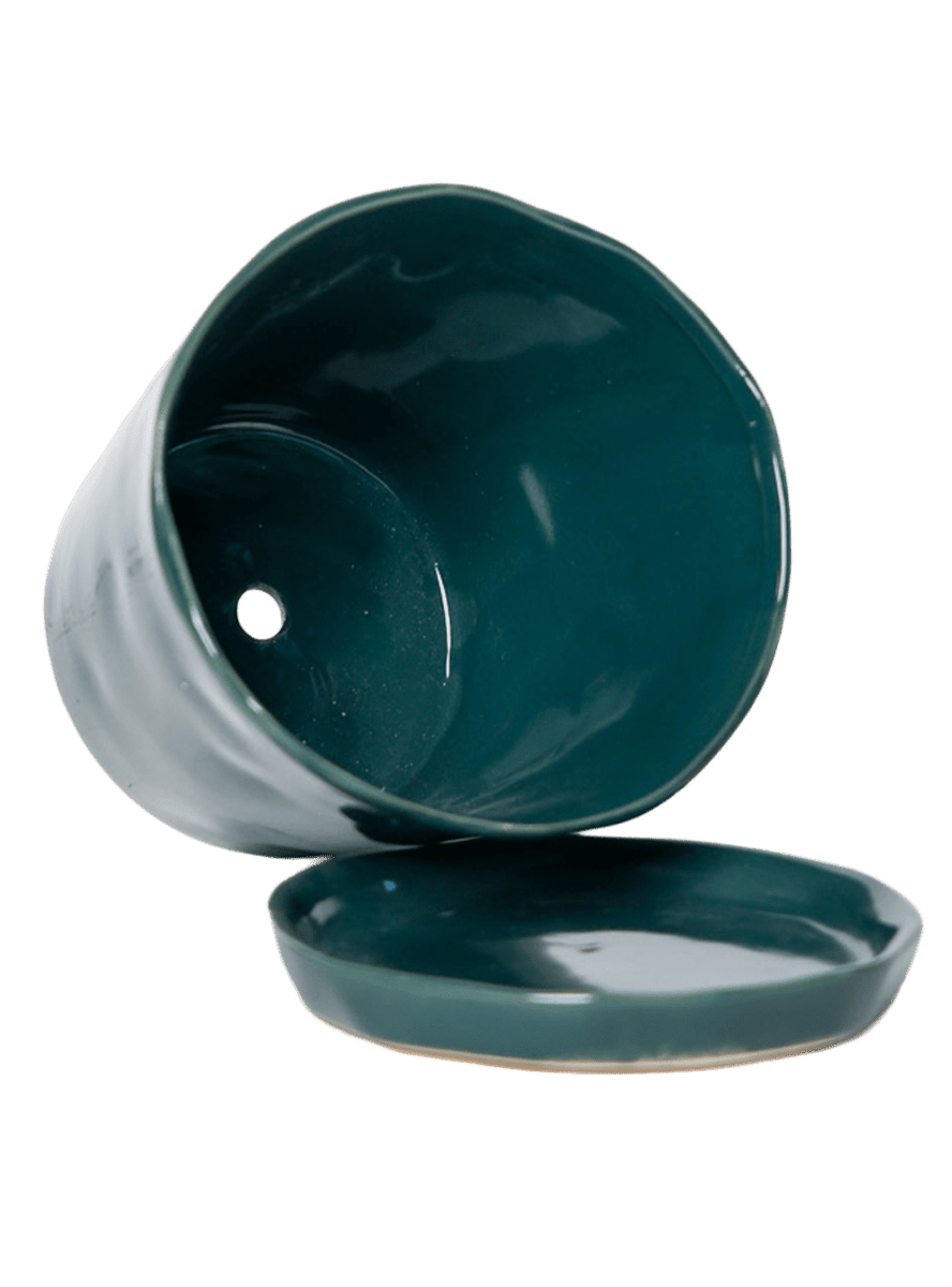 Tika Pot & Saucer | 8 & 10 inch - Chive Ceramics Studio - Pots - Chive Ceramics Studio