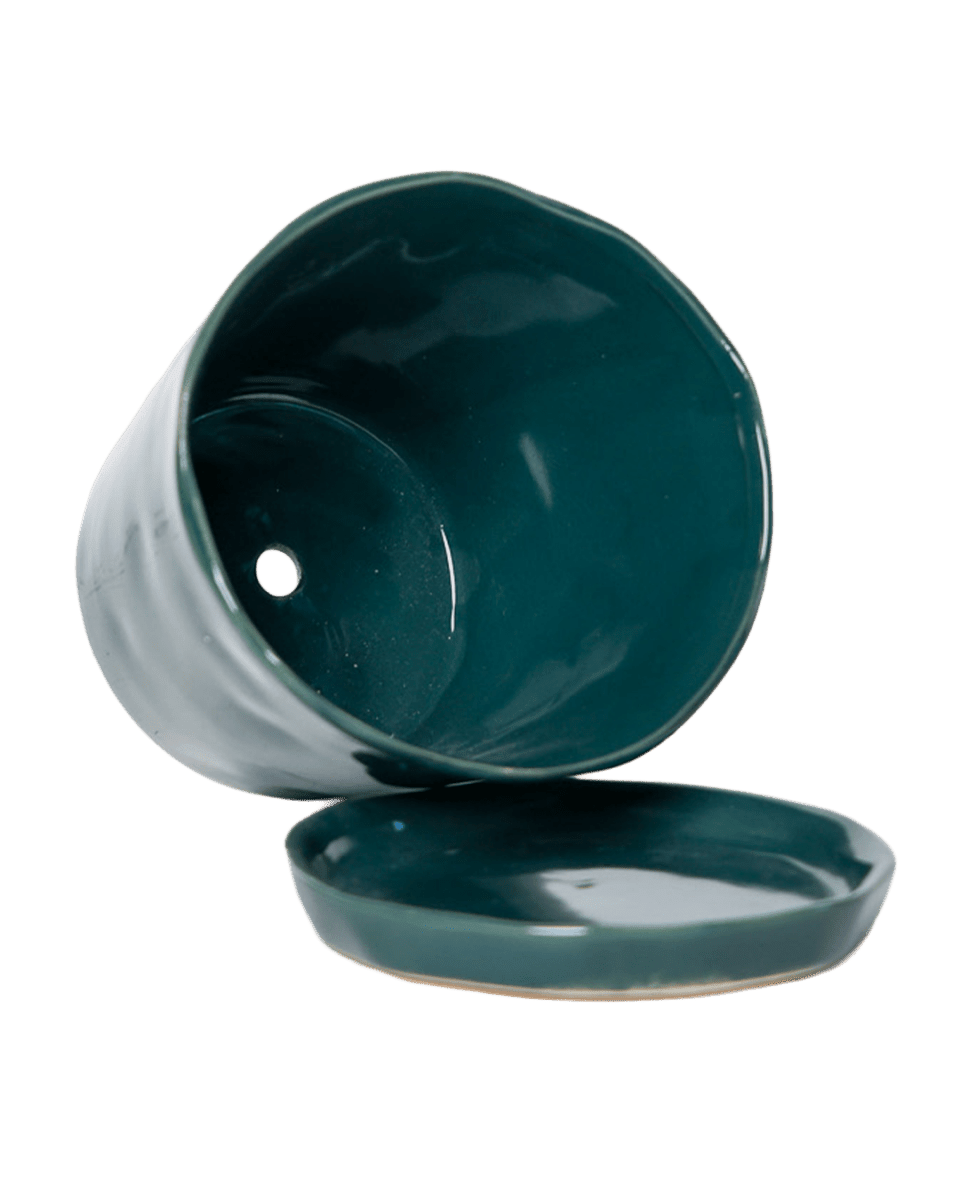 Tika Pot & Saucer | 8 & 10 inch - Chive Ceramics Studio - Pots - Chive Ceramics Studio