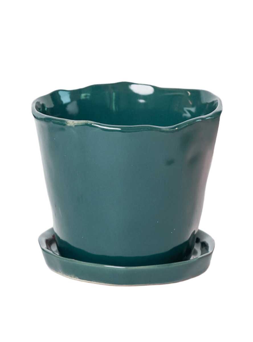 Tika Pot & Saucer | 8 & 10 inch - Chive Ceramics Studio - Pots - Chive Ceramics Studio