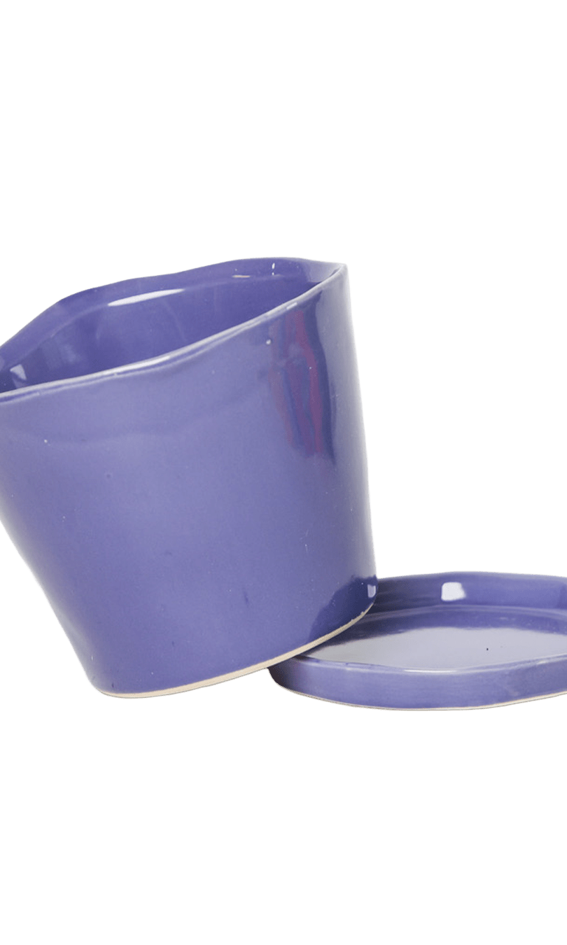 Tika Pot & Saucer | 5 inch - Chive Ceramics Studio - Pots - Chive Ceramics Studio