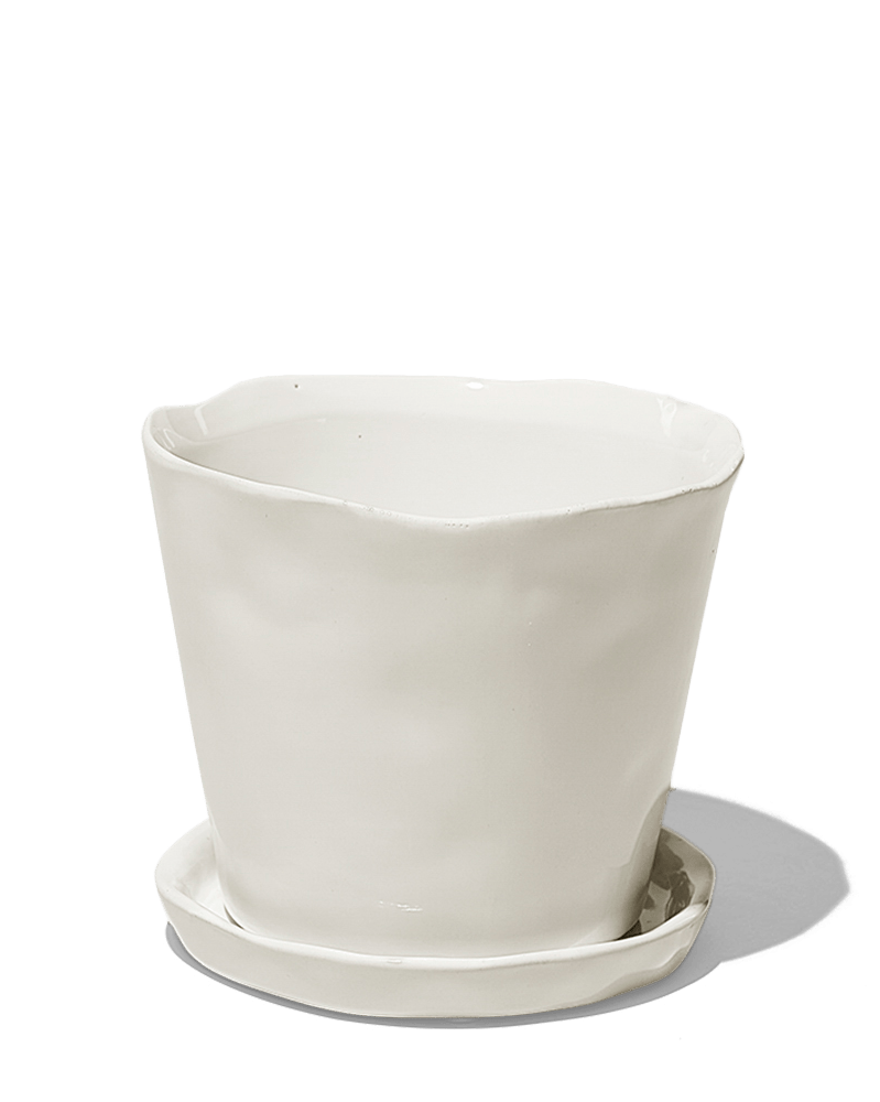 Tika Ceramic Pot & Saucer Set With Drainage - Chive Ceramics Studio - Pots - Chive Ceramics Studio