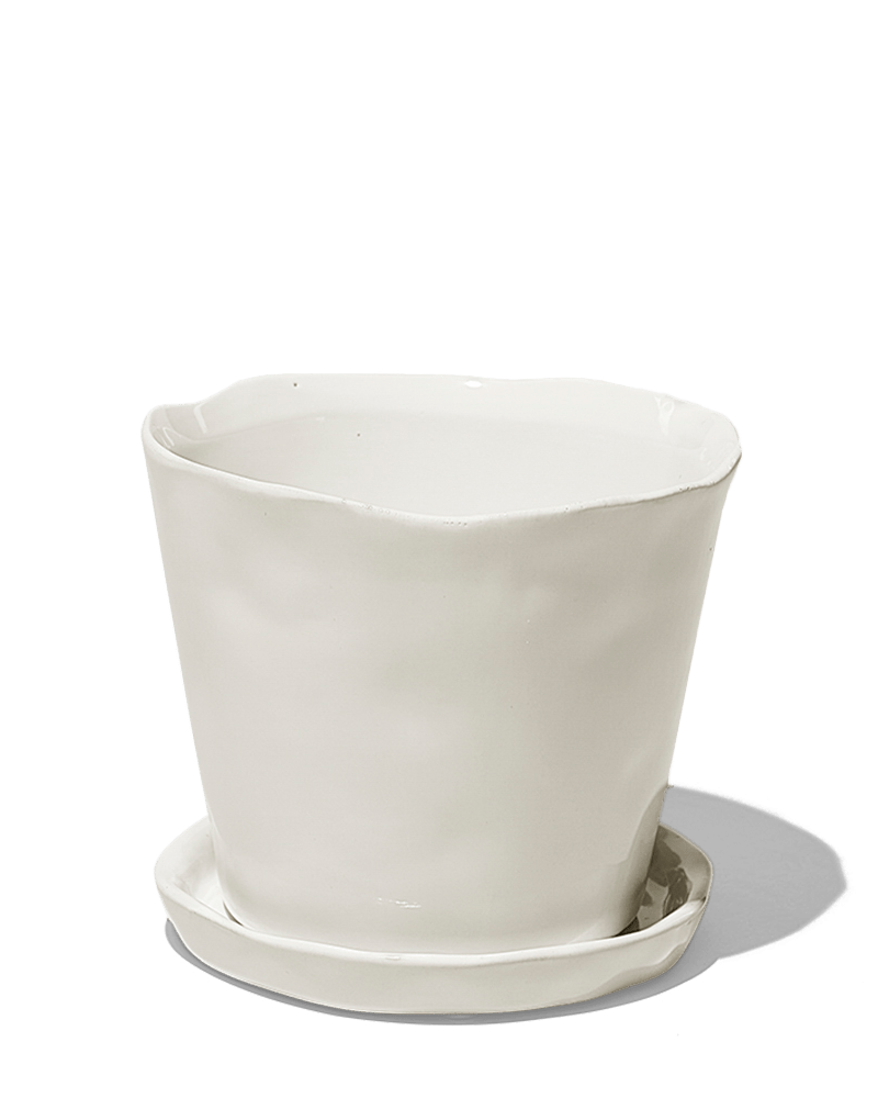 Tika Ceramic Pot & Saucer Set With Drainage - Chive Ceramics Studio - Pots - Chive Ceramics Studio