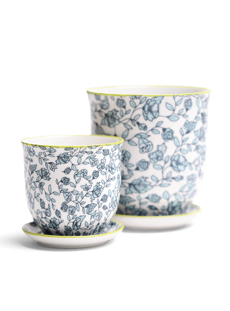 Liberte Porcelain Pot And Saucer Set With Drainage - Chive Ceramics Studio - Pots - Chive Ceramics Studio
