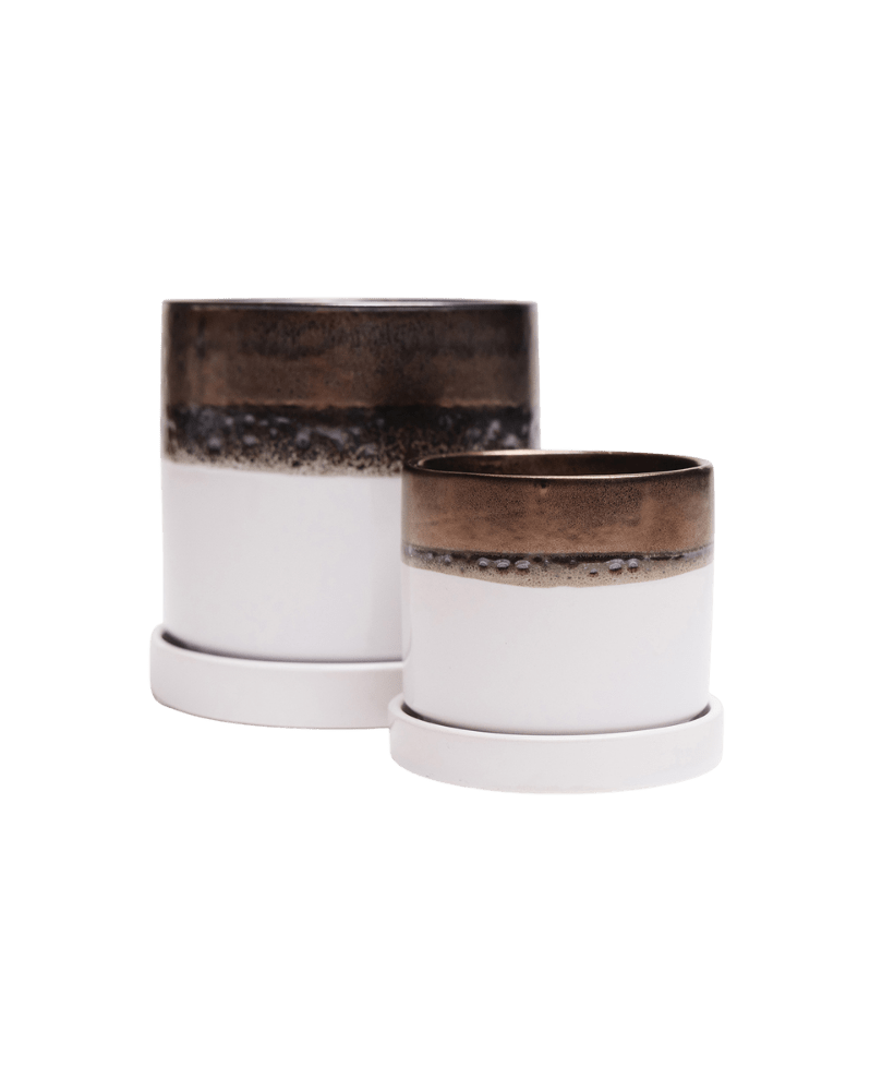 Minute Ceramic Pot And Saucer Set With Drainage - Chive Ceramics Studio - Pots - Chive Ceramics Studio