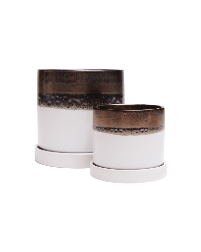 Minute Ceramic Pot And Saucer Set With Drainage - Chive Ceramics Studio - Pots - Chive Ceramics Studio