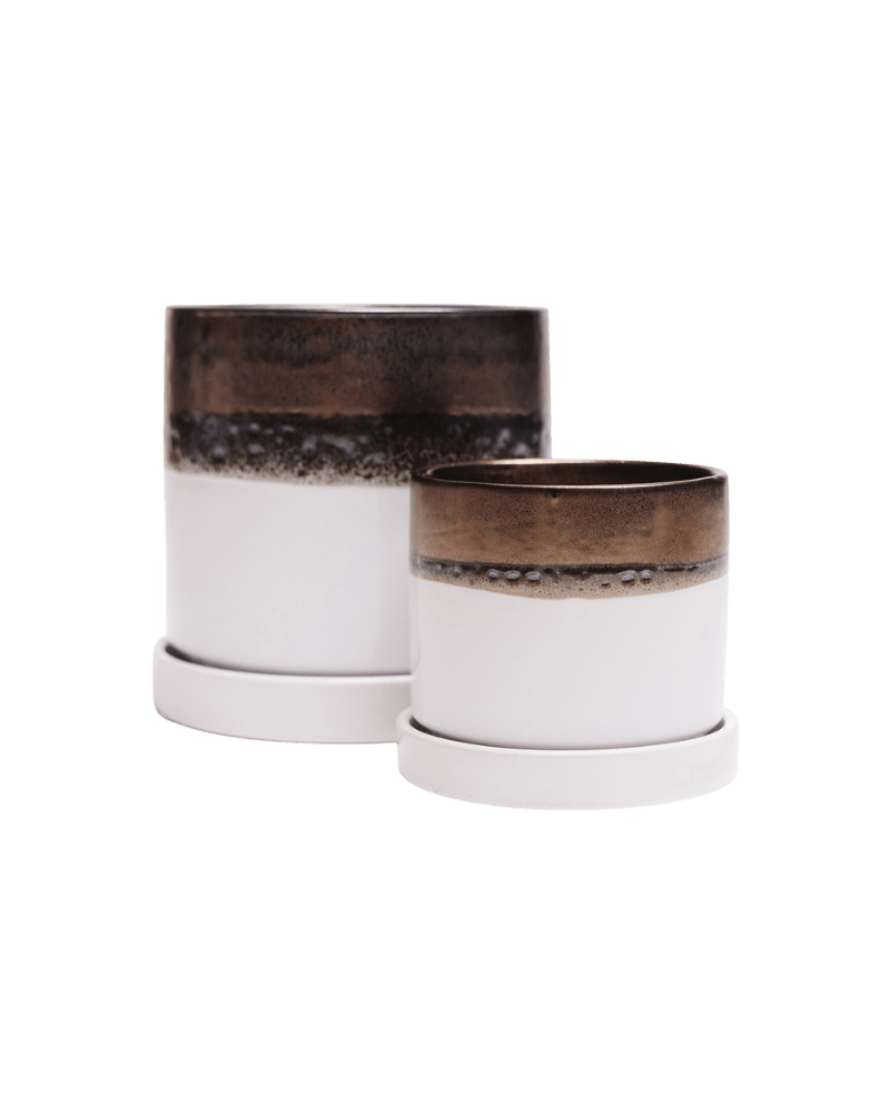 Minute Ceramic Pot And Saucer Set With Drainage - Chive Ceramics Studio - Pots - Chive Ceramics Studio