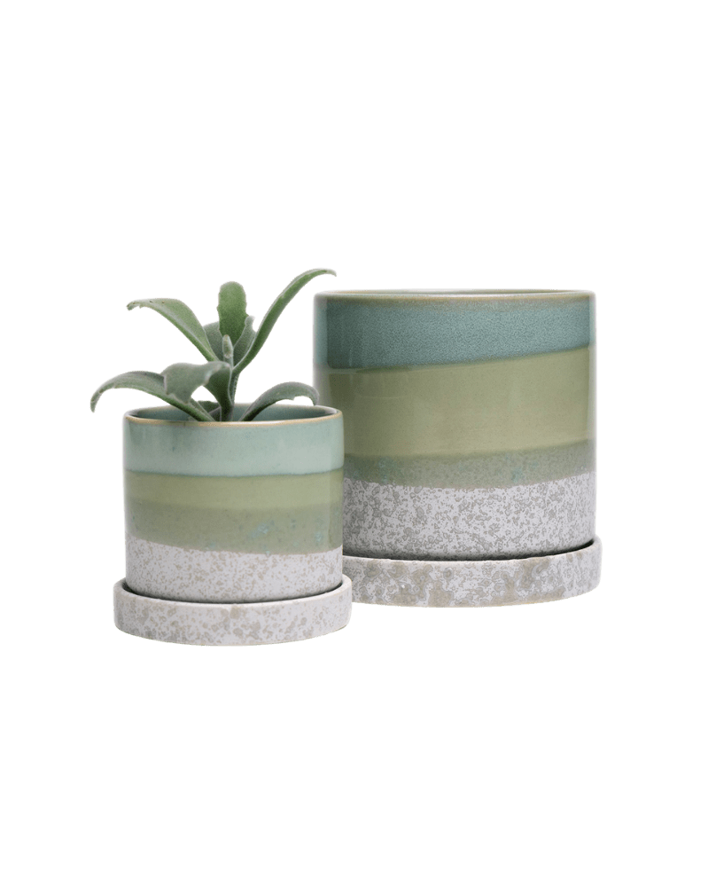 Minute Ceramic Pot And Saucer Set With Drainage - Chive Ceramics Studio - Pots - Chive Ceramics Studio