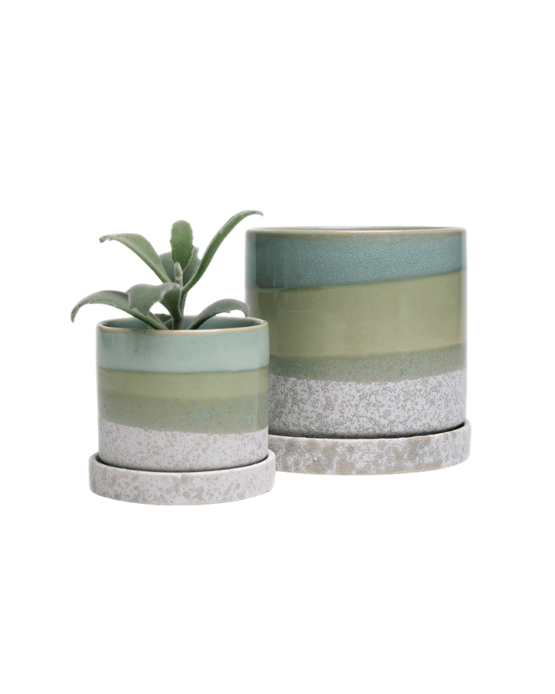 Minute Ceramic Pot And Saucer Set With Drainage - Chive Ceramics Studio - Pots - Chive Ceramics Studio