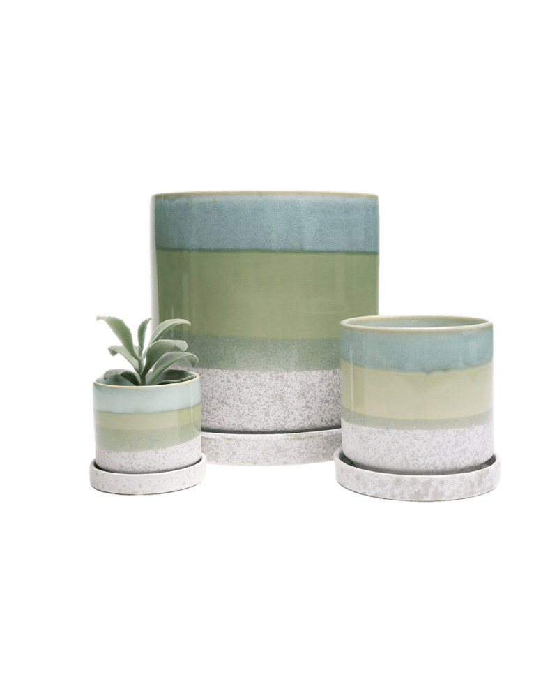 Minute Ceramic Pot And Saucer Set With Drainage - Chive Ceramics Studio - Pots - Chive Ceramics Studio