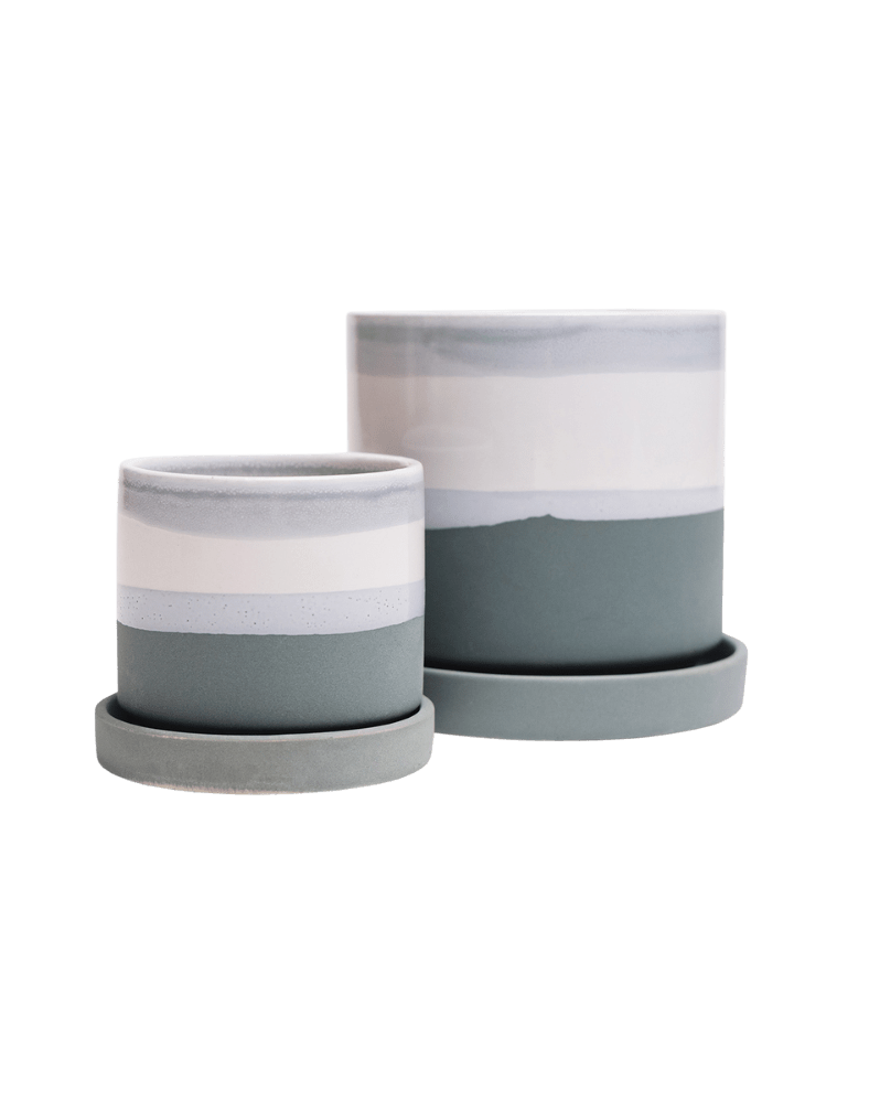 Minute Ceramic Pot And Saucer Set With Drainage - Chive Ceramics Studio - Pots - Chive Ceramics Studio