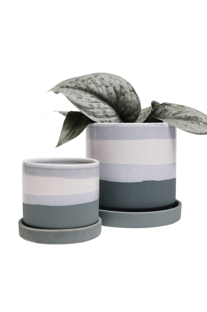 Minute Ceramic Pot And Saucer Set With Drainage - Chive Ceramics Studio - Pots - Chive Ceramics Studio