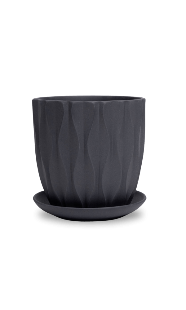 Virago 5" Porcelain Pot With Drainage Hole And Saucer - Chive Ceramics Studio - Pots - Chive Ceramics Studio