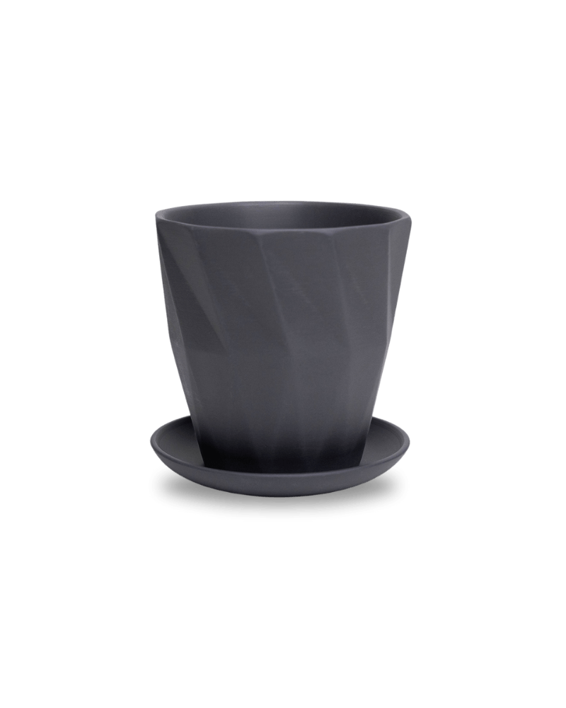 Virago 5" Porcelain Pot With Drainage Hole And Saucer - Chive Ceramics Studio - Pots - Chive Ceramics Studio