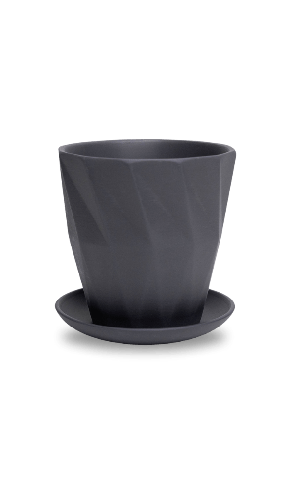 Virago 5" Porcelain Pot With Drainage Hole And Saucer - Chive Ceramics Studio - Pots - Chive Ceramics Studio